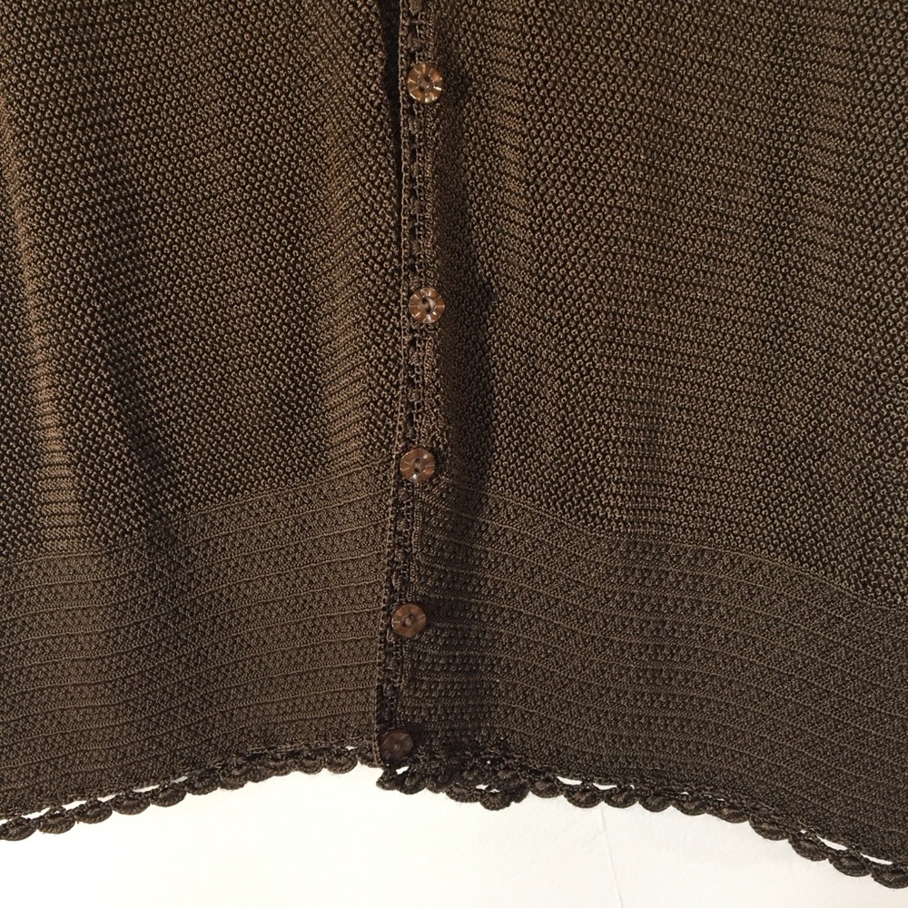 Emma James Crochet Mocha Mousse Short Sleeve Cardigan Tunic‎ Top Plus Size 2X - Picture 4 of 7